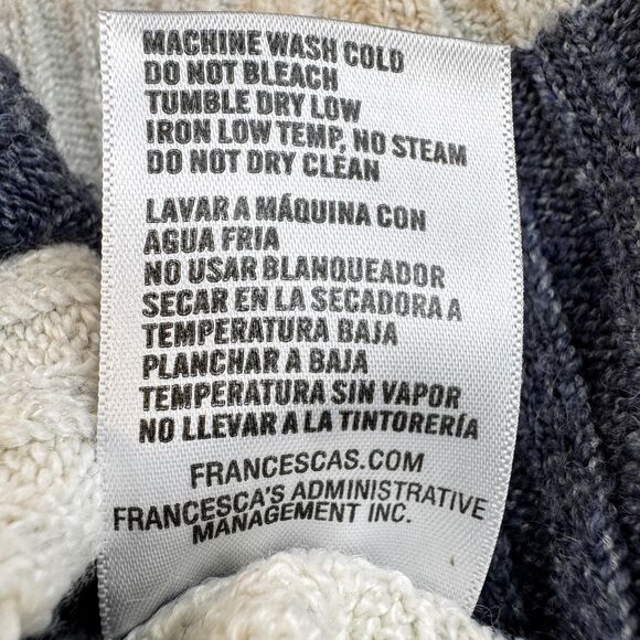 Blue Rain Striped Cropped Cardigan Sz Small Blue and Cream Stripes Button Front - Picture 13 of 14